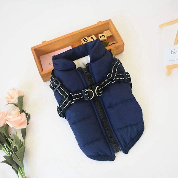 Hundkappa Hundjacka för hundvalpar, vadderad puffer vändbar design väst regnrock, röd, s (bröst: 44-52 cm, rygg: 32 cm)（S，Röd）