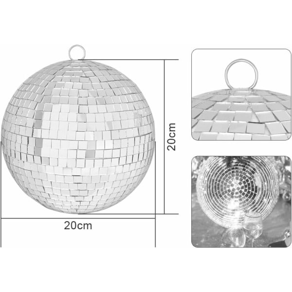 longziming discokula 20cm spegelkula discokula spegelkula för discolins och skum silver discokula för utklädningsfest