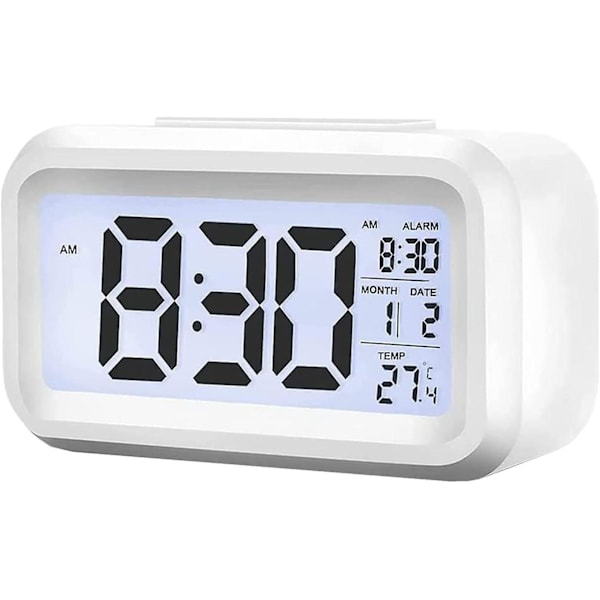 Uppgraderad digital väckarklocka, stor LCD-skärm sängklocka med temperatur