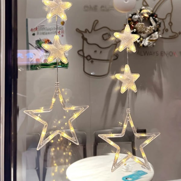 LED 3D Jultomte Fönsterljus Jul Fönsterdekoration Sugkopp Julbelysning, Hängande Fe-ljus (Klocka)