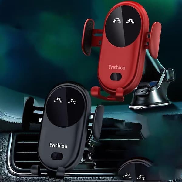 Smart Billadder til bil, trådløs oplader til telefon, smart automatisk sensor til biltelefonholder