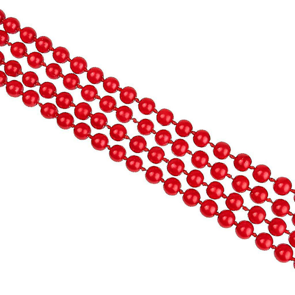 Elegant Dame Lang Rød Glass Perler Genser Halskjede Perlekjede, Rød
