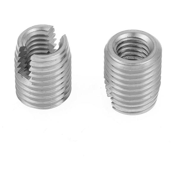 20 st SUS303 rostfria självgängande slitsade skruvinsatser gängade insatser M8 x 15 mm