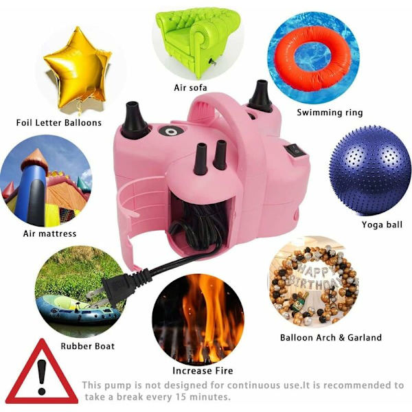 Elektrisk multifunktionsbollpump - Lätt och bärbar - Används för att blåsa upp bollar, uppblåsbara sängar, flytande sängar, simbassänger, bojar och andra