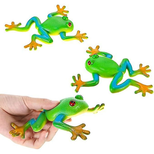 3-delt Frog Leke Simulering Frosk Dukke Simulering Frosk Dyremodell Myk elastisk late som om den puster