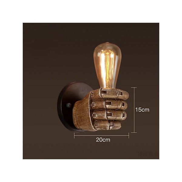 Retro Resin Fist Vägglampa Cross-Border European Bar Restaurang Café Dekorativ Vägglampa Vänster Hand 1520cm 1 Styck