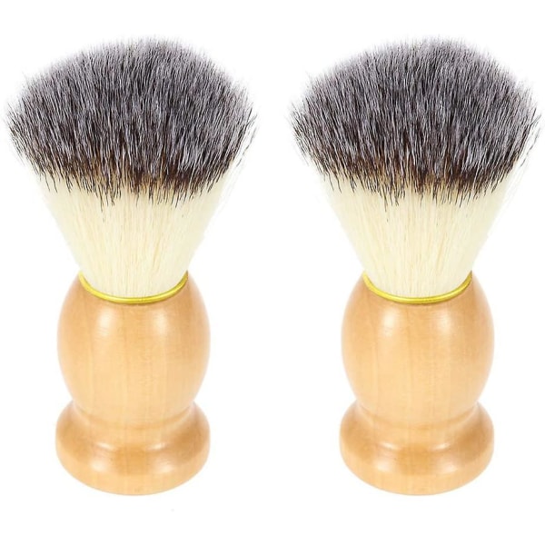 Nylon , rakborstar med trähandtag, lyxigt professionellt hårsalongsverktyg för män (2 st, träfärg)