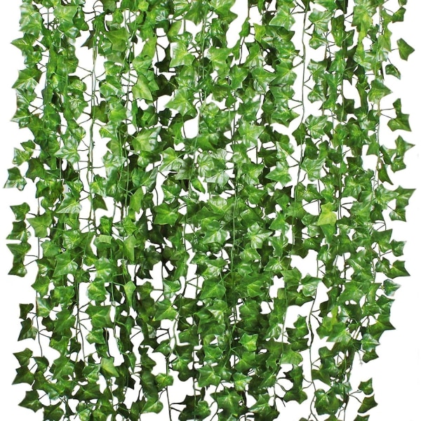 Konstgjord murgröna växter Garland Vine 12 st 84 Ft utomhus konstgjord murgröna krans dekoration för fest, bröllop, kök
