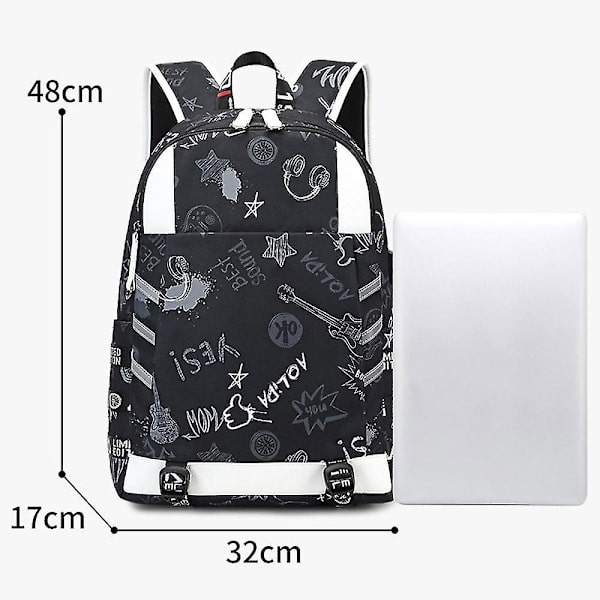 Painettu lukion reppu（30l，musta）