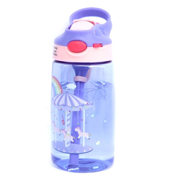 1.3L Kawaii Water Bottle with Straw and Sticker,Kawaii Bear Water Bottle,Kawaii Portable Water Bottle,Cute Water(Blue)