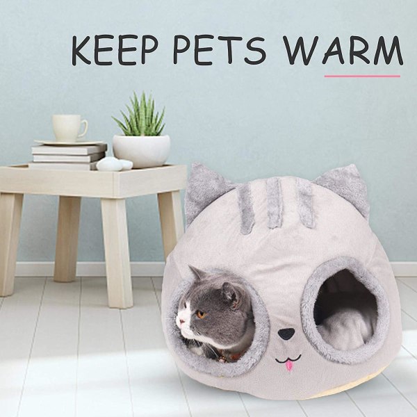 Kattkorg - Mjukt och tvättbart cover - Katthuvudform - Kompatibel med bordsnisch Kompatibel med husdjur med mjuk och tvättbar säng