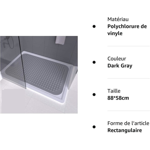 Rektangulær brusebadsmåtte stor badeværelse skridsikker måtte husholdning brusebad rum bademåtte toilet gulvmåtte pvc fodmassage bademåtte