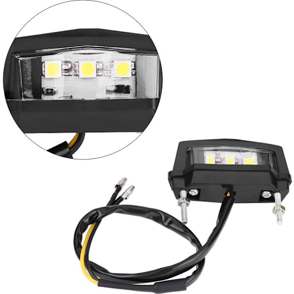 12V Universal Motorcykel LED-skyltbelysning Bakre Bakljus Vit
