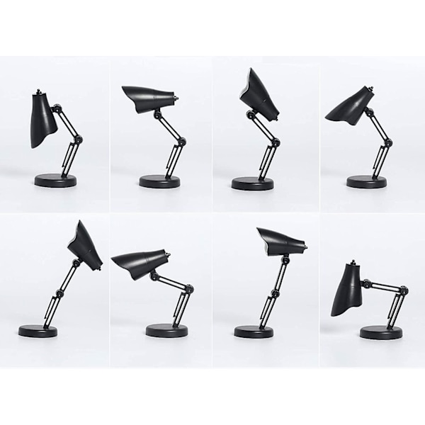 2 stk. LED Mini Skrivebordslampe Foldbar Nat Læselampe Til Hjem Stue Computer Nattelys Briller