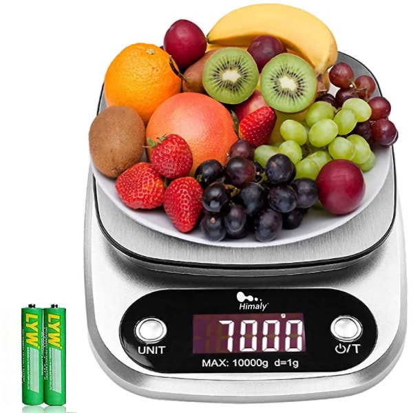 Piao Digital Köksskala - Från 1 G Till 10 Kg - Rostfritt Stål - Hög Precision - Med LCD-Display