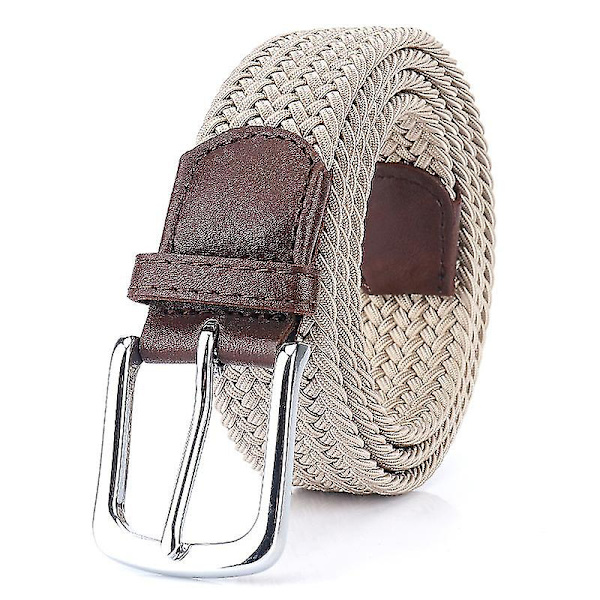 Elastisk flätad bälte, stretch vävt bälte Khaki