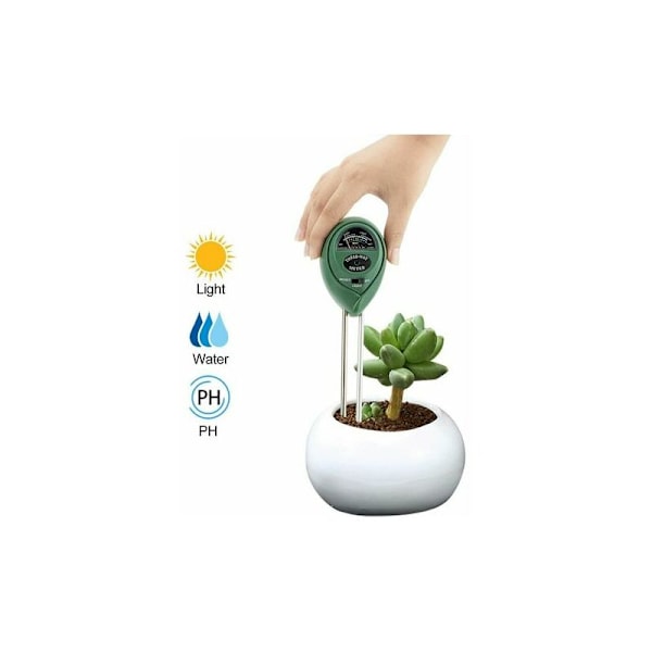 HSSDJ Jordtestkit 3 i 1 Jordtestmätare Ljus & pH Surhetsmätare för Blommor/Gräs/Växter/Trädgård/Gård/Gräsmatta (Inget batteri krävs) LMLY