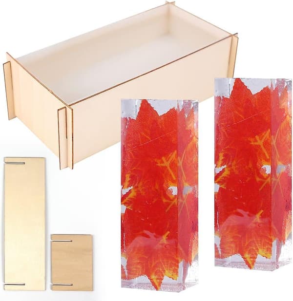 2PCS Olika Storlekar Silikon Hartsformar, Djupa Rektangulära Epoxihartsformar med