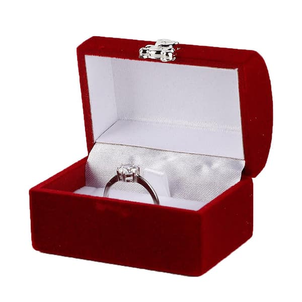 Smyckeskrin Ring Box Case Hänge Present Förvaringsdisplay Organizer Tillbehör (Röd)