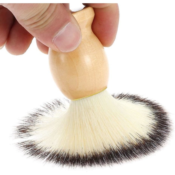 Nylon , rakborstar med trähandtag, lyxigt professionellt hårsalongsverktyg för män (2 st, träfärg)