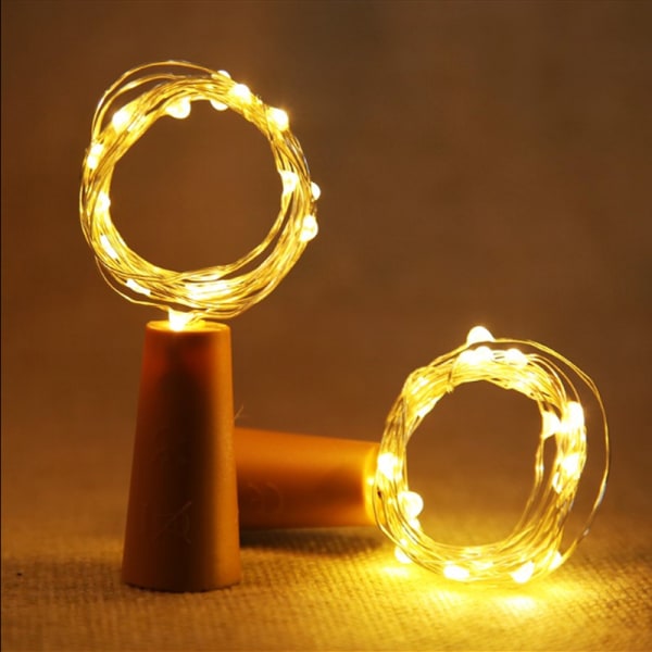Flaskformade LED-strålkastare [2-pack] Varmvitt 2m 10 lampor