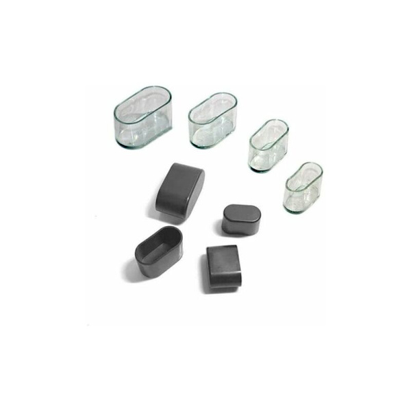 Stolsbensöverdrag Oval Silikon Möbelbensöverdrag Golvskydd 8-24st Transparent/24st 15x30mm
