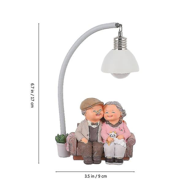 1 stk Eldre Par Ornament Resin Håndverk Figur Dekorasjon til Skrivebord