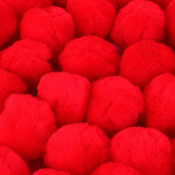 Tekoturkis Pom Pom Die Diy Craft Jouluasu Pukujuhlan Koristeet 50 Kpl (punainen, vihreä)