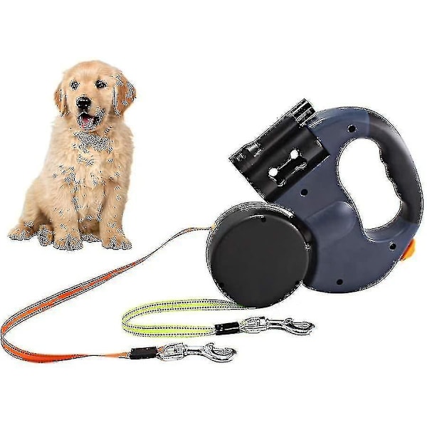 Dobbel innfellbar hundekobbel, fleksibel innfellbar hundekobbel Doubash