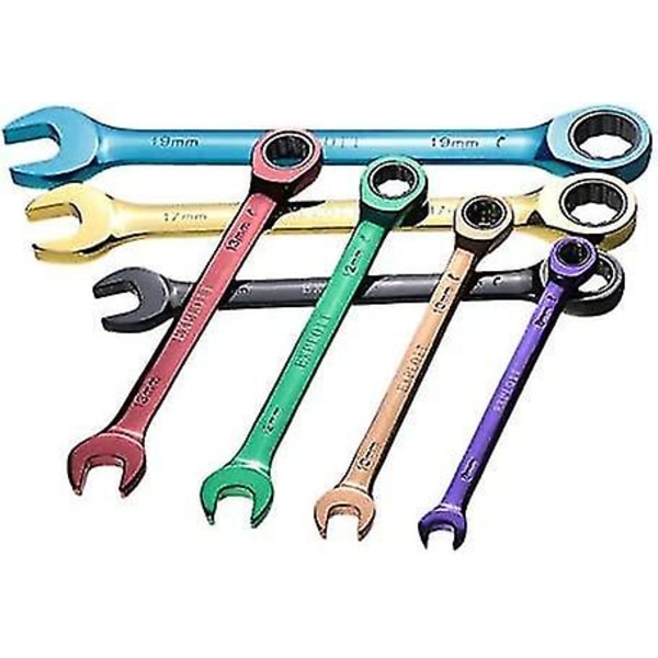 Nirvana Färg spärrnyckel dubbla ändamål multifunktion flyttbar spärrnyckel handverktygssats 8-19mm (storlek: 8mm)