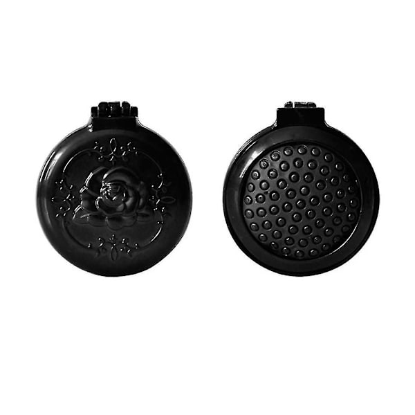 2-pack hopfällbar reseborste med spegel, rund, bärbar, hopfällbar fickborste, minikam, kompakt reseformat