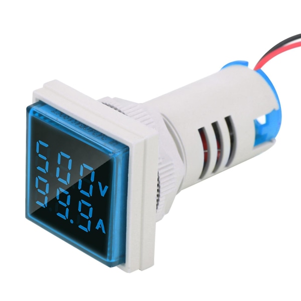Led Digital Display AC Spændingsstrømsmåler Indikator 22mm 0-100a Måler Indikator（blå）