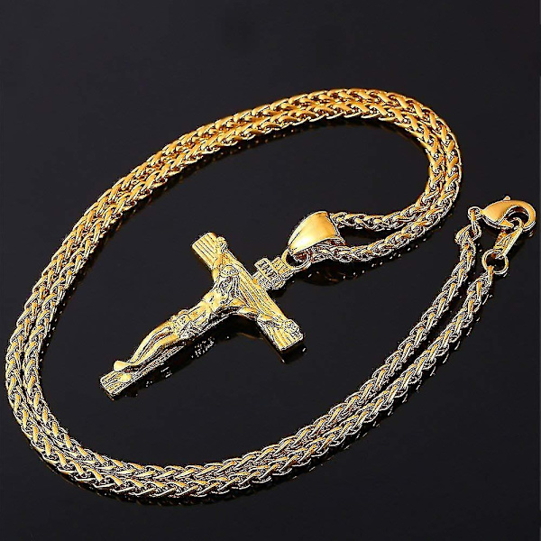 U7 Crucifix Halsband-guld