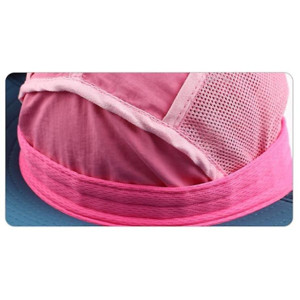 Solhatt för nackskydd på barn, fiskarmössa med bred brätte, justerbar cap Upf 50+, cap omkrets 52-56 Cm (rosa + mörkblå)