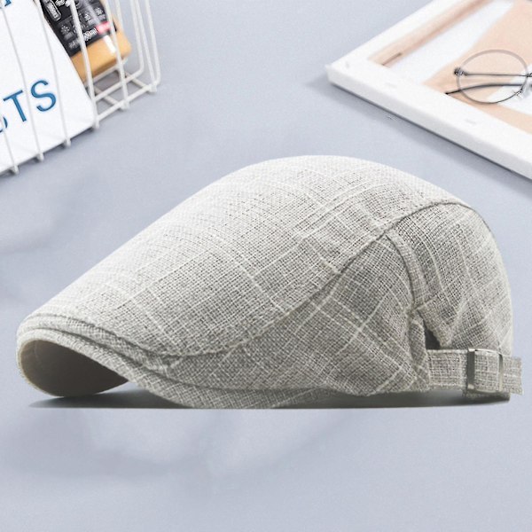 Nyhetspojke keps brittisk västerländsk stil konstnär avancerad målare hatt vardagskläder hatt (beige)