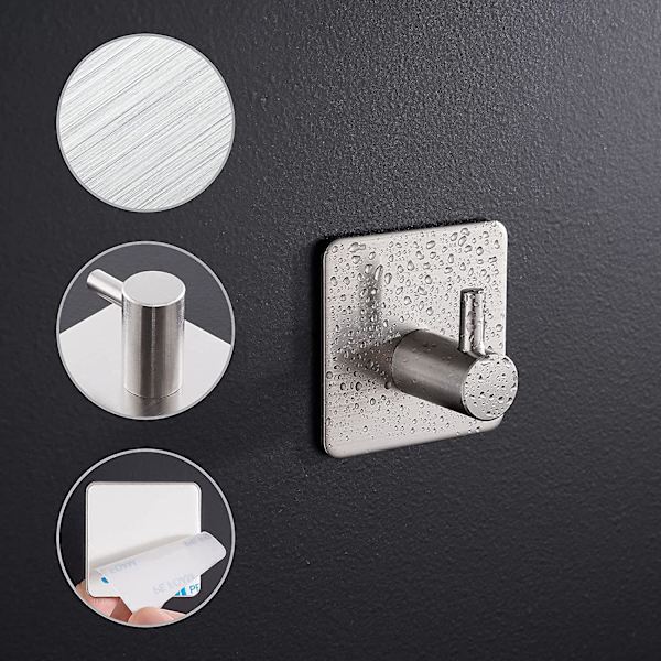 Klädhängare i rostfritt stål, 4-pack, silver