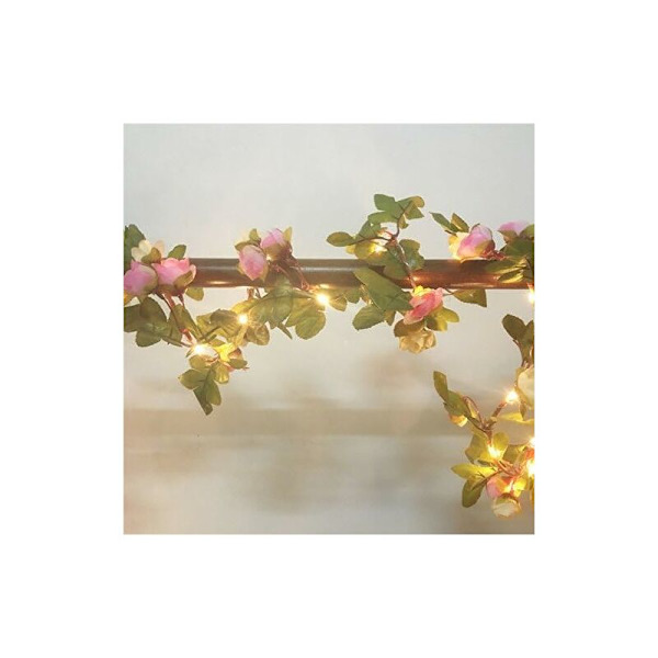 MODOU - Floristbelysning 2 meter 20 LED blomsterblad ljusslinga batteridriven koppar LED ljusslinga för bröllopsdekoration fest evenemang