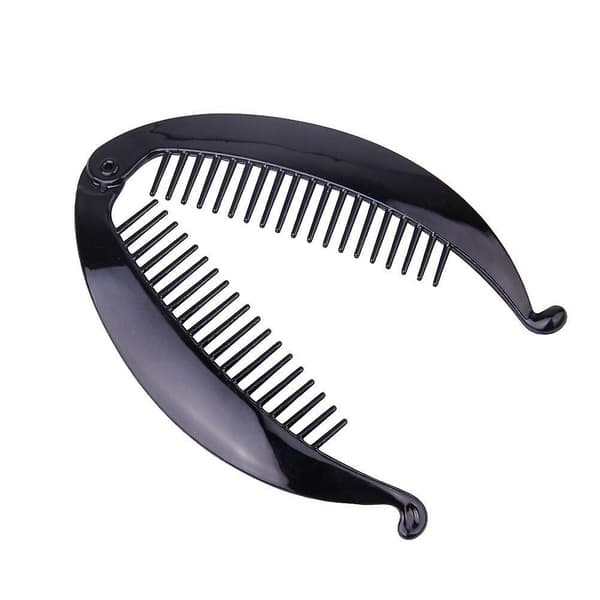 Bananhårkamklips (3 stk, svart)