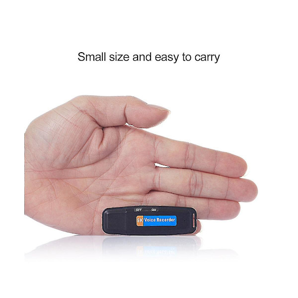 Bærbar oppladbar U-disk USB digital lydopptaker Mini diktafon aktivert opptaker -W（Hvit）