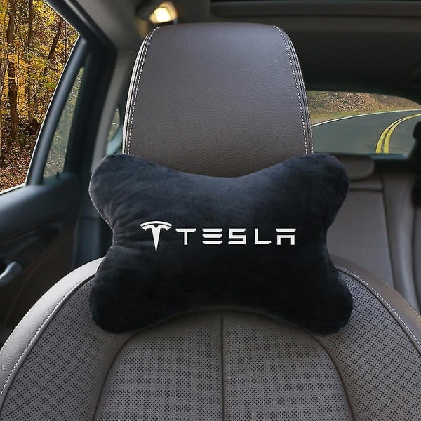 2 stk. bilsete nakkestøtte pute for Tesla Model 3, Model X, Y og Roadster