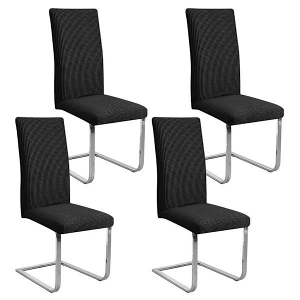 4-pack stolsöverdrag, stretchiga stolsöverdrag, pallöverdrag, matstolsöverdrag, svarta universella stretchiga stolsöverdrag