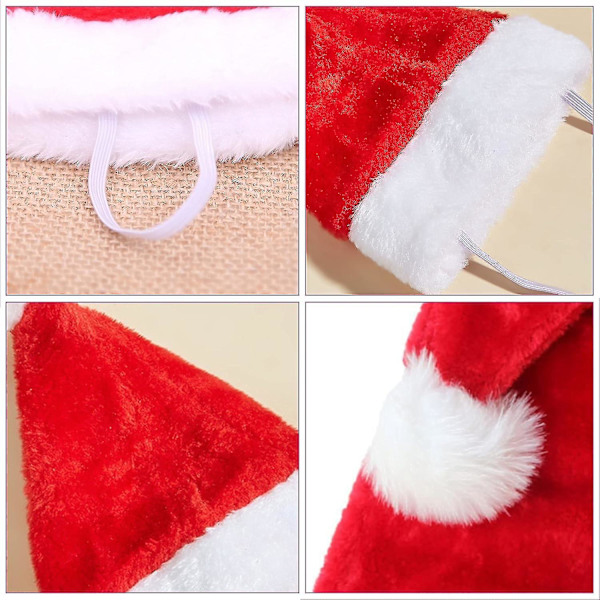 5 stk. Katt Hund Lue Hette for Jul Hund Hodeplagg Kjæledyr Lue med Elastisk Bånd Varm Fluffy Christ