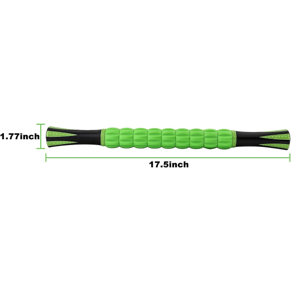 45 cm massagepinne för smärtlindring, ömhet, kramper, massage, fysioterapi och kroppsåterhämtning (grön)