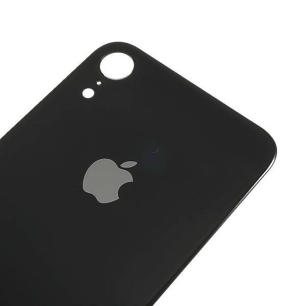 För iPhone XR Reparationsdel Batterihölje Cover (förstorat kameralinshål) (Stil en iPhone XR 6.1 tum, svart)