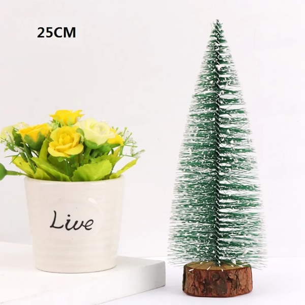 10 st 25 cm Mini Julgran Artificiell Miniatyr Gran Grön Mini Julgran Små Jul Dekoration Figurer
