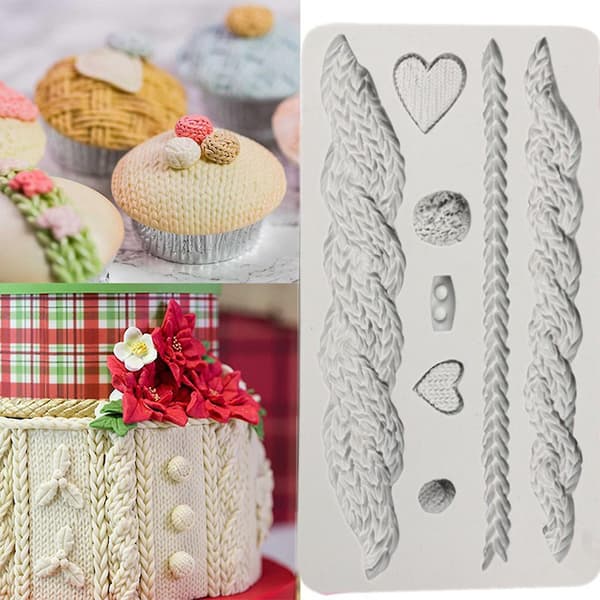 Strik Tekstur Silikoneform Kagekant Fondantforme Kageform