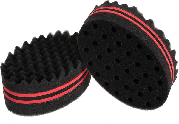 Hår Svamp, Magic Barber Twist Curl Brush Svamp (2stk, Sort)
