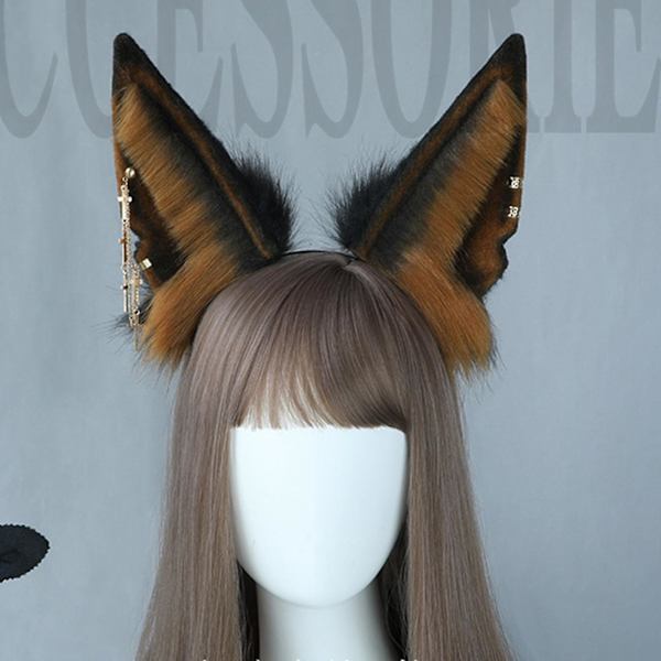 Faux päls hundöron djurhår båge varg öra realistisk Lolita pannband