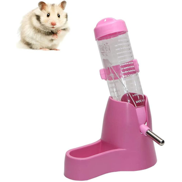 Piao 3 i 1 Hamster Hängande Vattenflaska Husdjur Automatisk Dispenser Med Bas För Dvärghamster Mus Råtta Igelkott 125ML Rosa