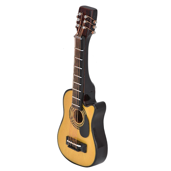 1/12 skala dockhus miniatyr trägitarr mini gitarr displaymodell dockhus tillbehör folk gitarr